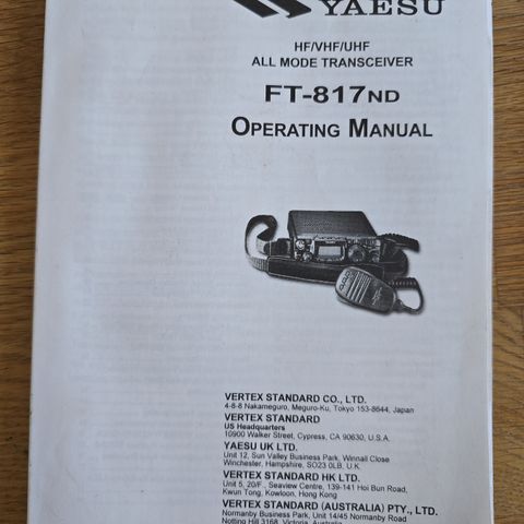 Manual yaesu ft-817nd