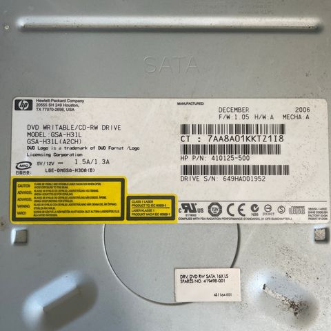 HP SATA dvd-r cd-r/rw