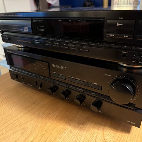 Denon receiver + CD-spiller selges billig