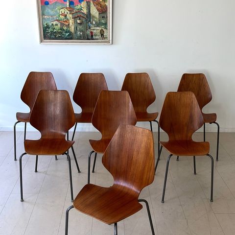 Retro spisestuestoler i teak. Dansk design