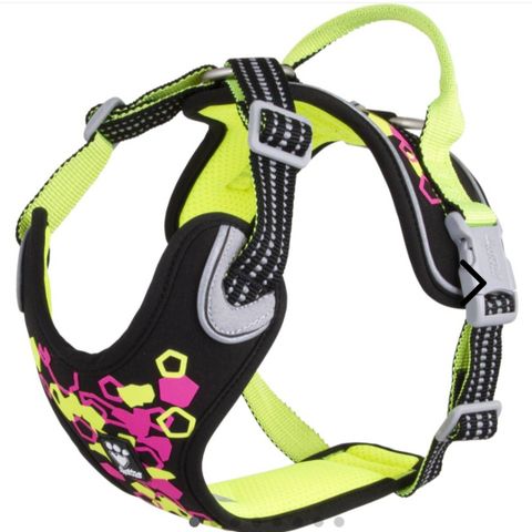 Hurtta Weekend Warrior Hundesele, Neon & Sort 60-80cm