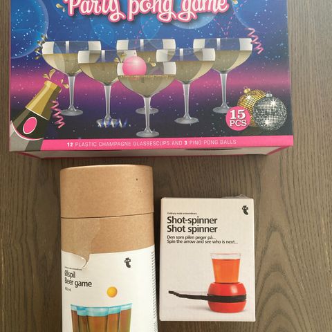 Beer pong, champagne pong, shot spinner