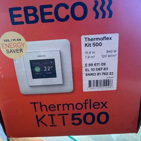 Varmekabel Ebeco thermoflex kit 500 7,9m2 940w