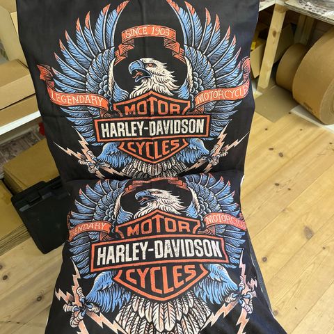 Trekk Til Pynte Pute Med Bilde Av Harley Davidson 45 X 45 cm. Bar, Garasje,Dekor