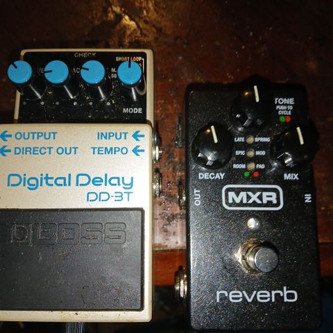 Boss DD3-3T digital delay&MXR M300 reverb(solgt) selges