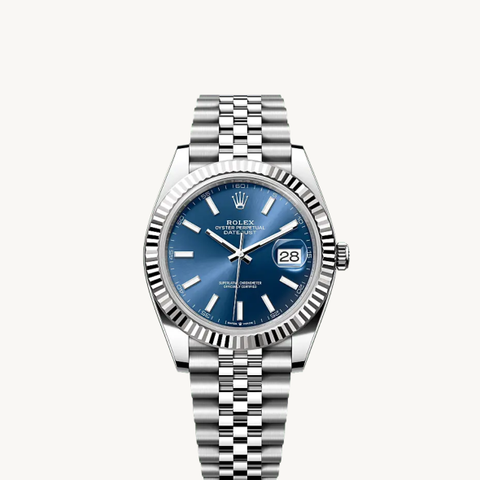 Rolex datejust 2024 blå skive 41mmm