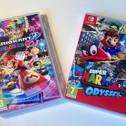 Mariokart Deluxe og Super Mario Odyssey Nintendo Switch