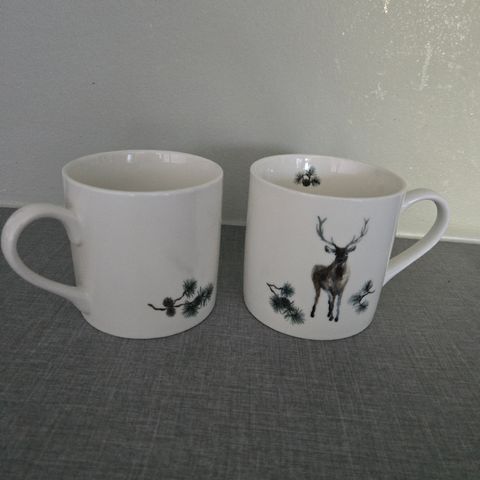 2 store jule kaffekopp med motiv