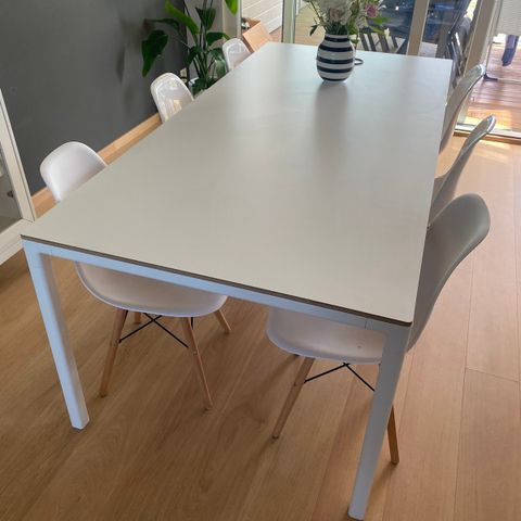 HAY T12 Dining Table 200 cm White Laminat Spisebord, hvit