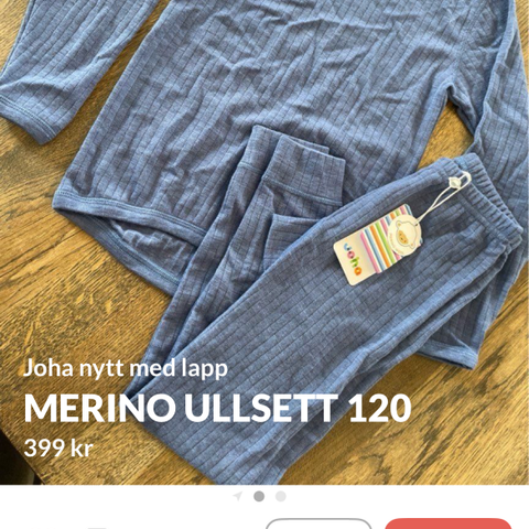 Joha nytt merino ull ullsett . Str 120 .