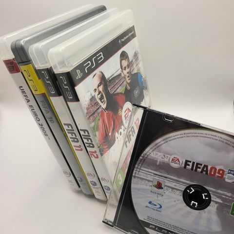 PS3 - STOR fotball pakke: 5 spill!- Fifa 09, 10, 11, 12 + Euro 2008!