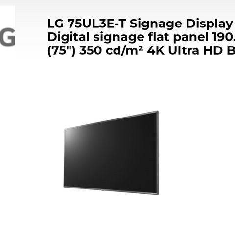 LG 75UL3E - T 4K UHD