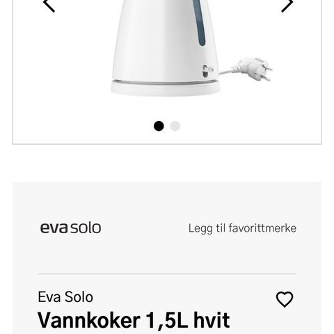 Eva Solo Vannkoker 1,5L hvit