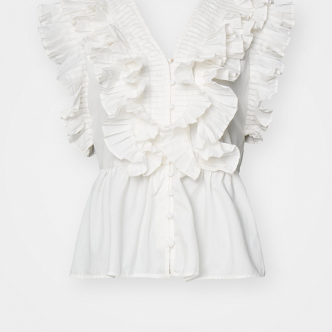 YASRUNA RUFFLE bluse star white