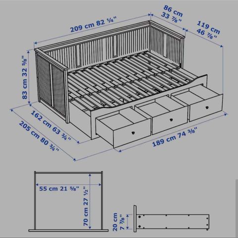 Ikea gjesteseng 80 cm x 2 med Jensen overmadrass