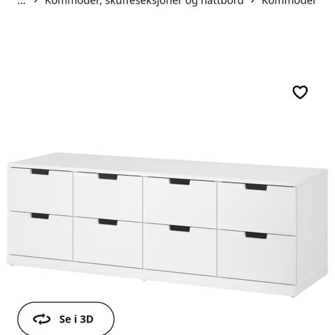 Nordli kommode 8 skuffer