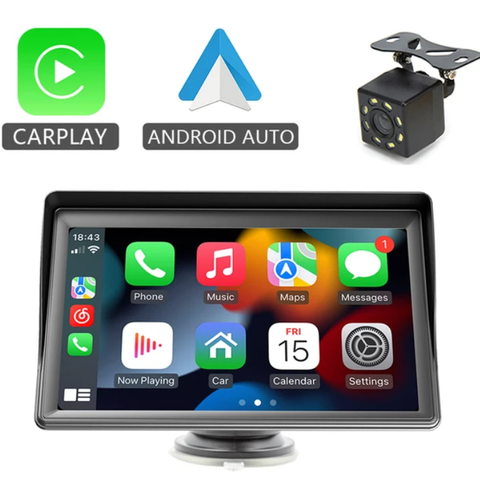 (Carplay/Android Auto) 7" touchskjerm Multimedia bilstereo med ryggekamera.