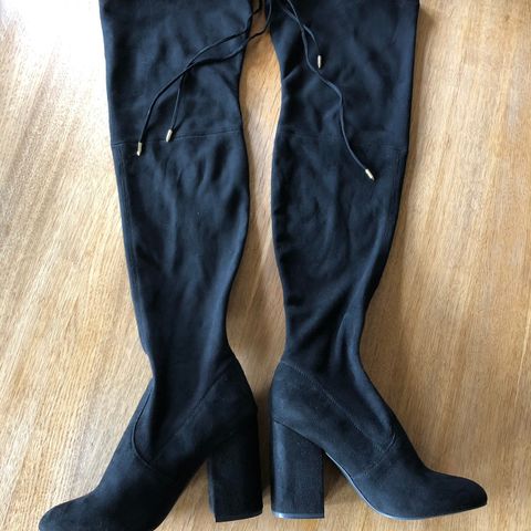 Steve Madden Norri Black Suede Over the Knee Boots Str. 40/Støvletter