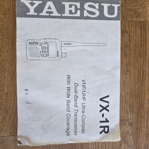 Manual yaesu vx-1r