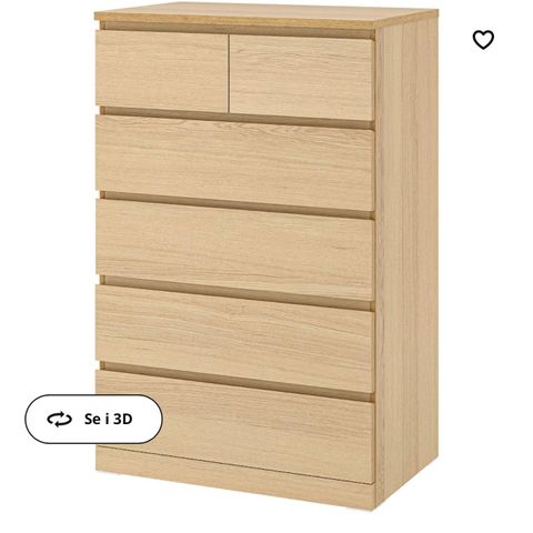 Malm kommode fra Ikea selges