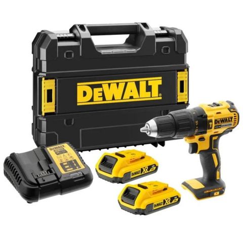 Dewalt drill 18v xr børsteløs med 2x2,0ah batteri og lader