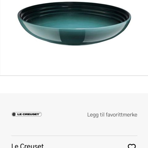 Le creuset pastatallerkner , farge Ocean