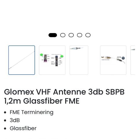 Glomex VHF Antenne 3db SBPB 1,2m Glassfiber FME