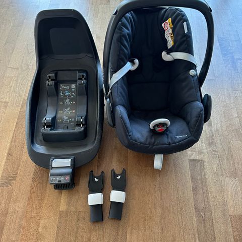 Maxi Cosi Pebble med adapter til vogn