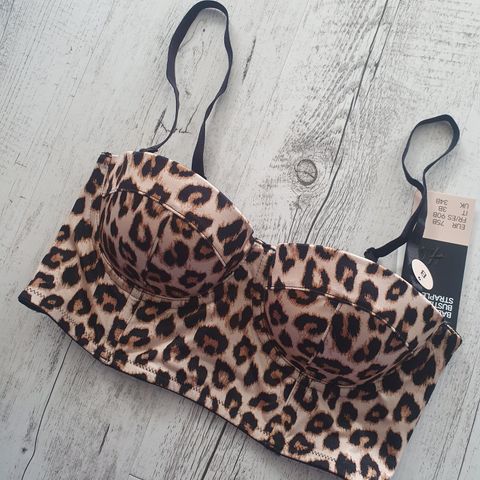 H&M push UP BH 75B leopard balconette Ny!