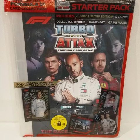 Topps Turbo Attax F1 Starter Pack - Gold Ltd Edition card Lewis Hamilton - New