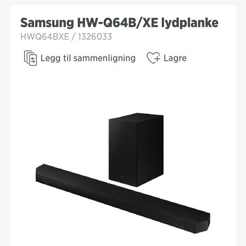 Samsung HW-Q64B/XE lydplanke