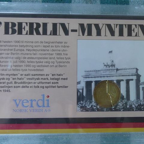 Berlin-mynten, det nye Europa. Euro og Vesttysk mark