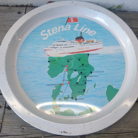 Vintage Stena Line serveringsfat selges billig