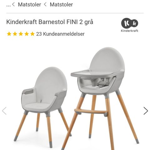 Barnestol Kinderkraft Fini 2in 1