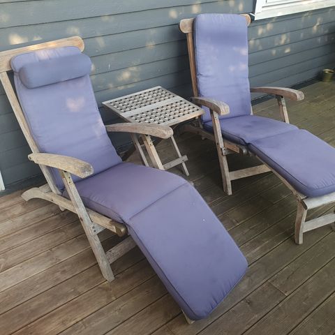 Teak stoler / dekkstoler med bord