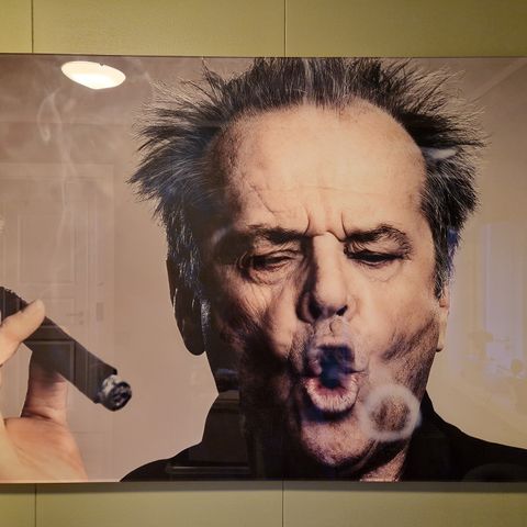 Stort glassbilde av Jack Nicholson