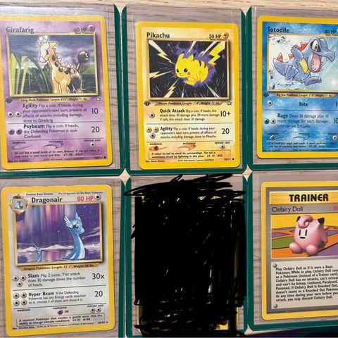 5stk vintage Pokemon kort selges