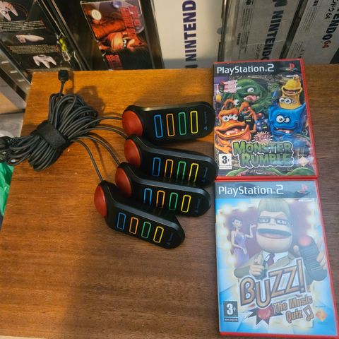 Buzz monster rumble PS2 med kontrollere!