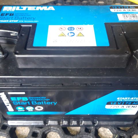 Bilbatteri Biltema 12V 72Ah 720 A EFB