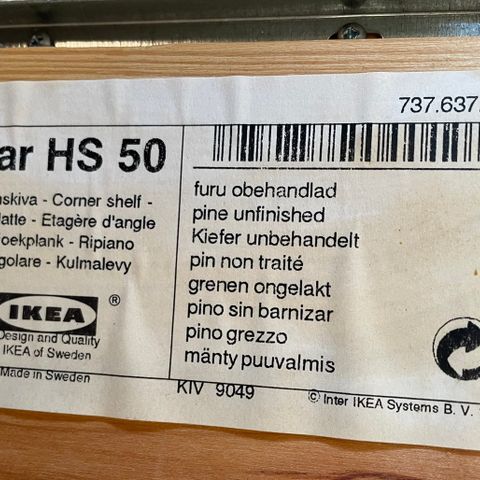 4 x Ivar hjørnehylle fra IKEA