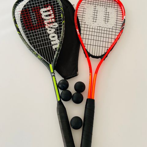 Squash rackets and squash balls