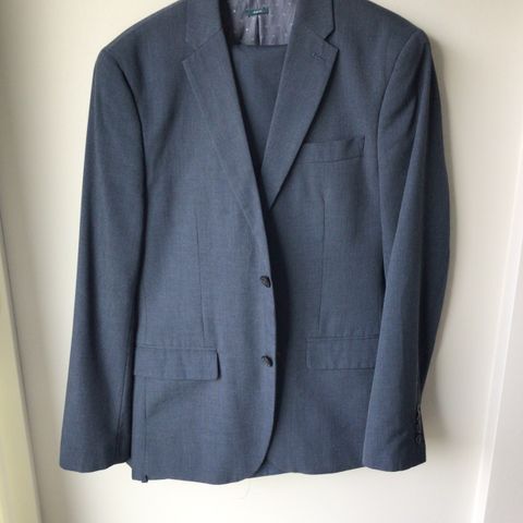 Blå, slim fit Perry Ellis dress str M