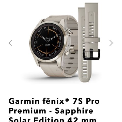 Garmin Fenix 7sPRO Premium Saphire solar Edition 42 mm