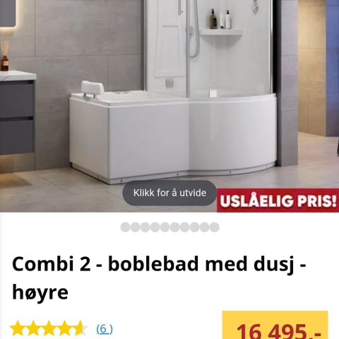 Boblebadekar med dusj