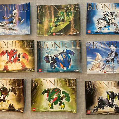 Bruksanvisninger til Bionicle selges.