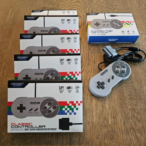 Nye kontrollere / gamepads til Super Nintendo (SNES) + USB