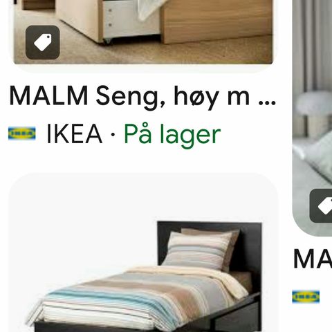 Ikea Malm seng og rammemadrass