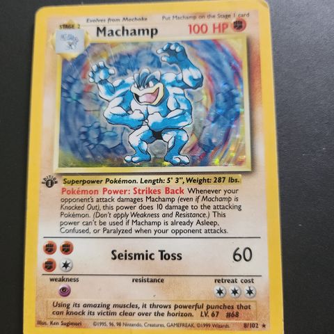 Machamp 1st Edition Pokémon Kort