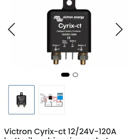 Victron Cyrix-ct 12/24V-120A batterikombinasjonsenhet