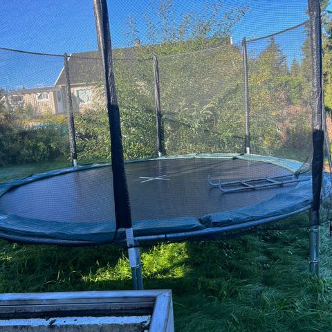 Trampoline og basseng